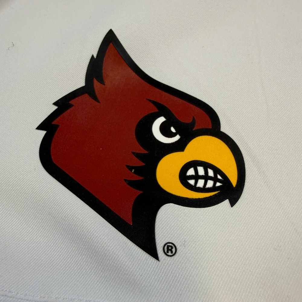 Adidas Louisville Cardinals Mens XL White Button Up Short Sleeve Shirt NCAA Logo - Picture 2 of 11